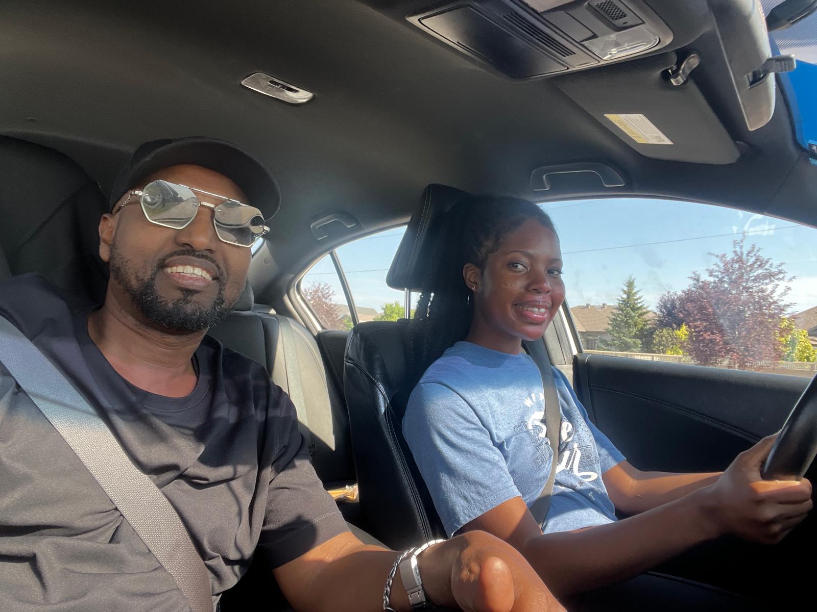 Behind the wheel with an instructor